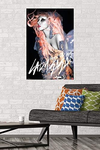 Trendler Uluslararası Lady Gaga-Turuncu Saç Duvar Posteri, 22.375 x 34, Premium Çerçevesiz Versiyon