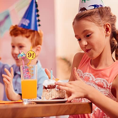 24 Pcs Doğum Günü Parti Malzemeleri çok kullanımlı içecek pipetleri, 8 Tasarımlar Sihirli Sihirbazı Temalı Parti Iyilik ile