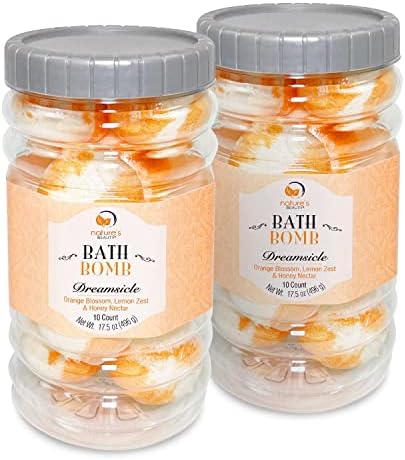 Doğanın Güzelliği Dreamsicle Banyo Bombası Hediye Seti Çoklu Paket - Portakal Çiçeği, Limon Kabuğu Rendesi ve Bal Nektarı