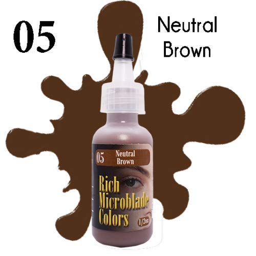 Zengin Microblade Renkler Kalıcı Makyaj Nötr Kahverengi Pigment Kozmetik Kaş ve Eyeliner için 1/2 oz (15 ml) şişe