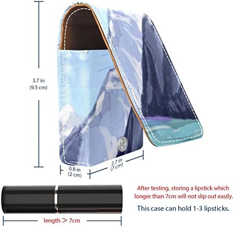 ORYUEKAN Ruj Kılıfı, Sevimli Taşınabilir Makyaj Çantası kozmetik torbası, Ruj Tutucu Makyaj Organizatör, Kar Dağ Ay Nehir