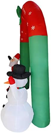 DEKİKA nefis noel dekoratif hediyeler, noel şişme kemer, 8 Ft boyunda ışıklı Noel şişme Noel baba ve kardan adam kemer yay