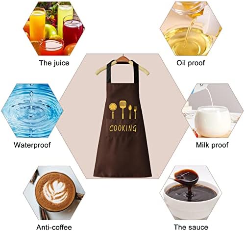 YEXEXINM 2 Cepli Erkekler Kadınlar için 8 Paket Mutfak Önlüğü, Unisex Pişirme Şef Önlükleri Önlük Önlükleri, Şef için Su