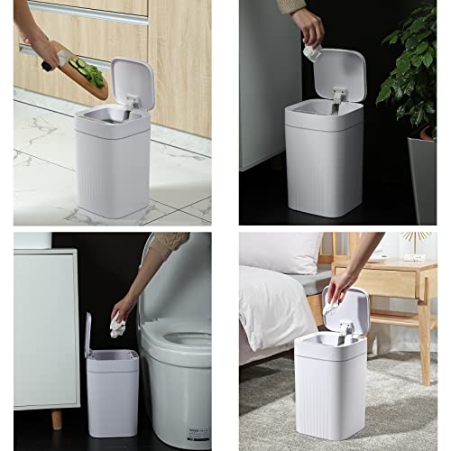 BURLAND 3.2 Galon Otomatik Fotoselli hareket sensörlü çöp kovası Can, Akıllı Ev Elektrikli çöp kutuları için Banyo, Oturma