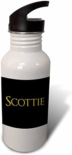 3dRose Scottie ABD'de Popüler erkek Bebek Adı. Siyah Tılsımlı Sarı - Su Şişeleri (wb_356447_2)