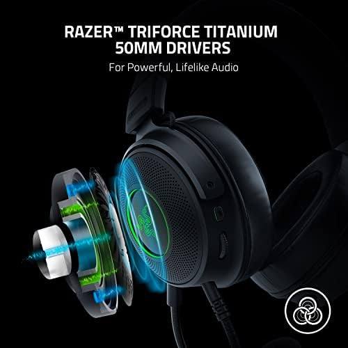 Razer Kraken V3 HyperSense Kablolu USB oyun kulaklığı ve Seiren X USB Akışlı Mikrofon: Profesyonel Sınıf-Dahili Şok Dağı-Supercardiod