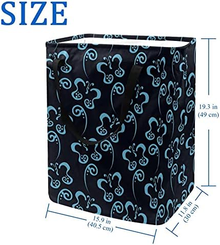 Mavi Kelebek Desen çamaşır sepeti Katlanabilir saklama kutusu için Kolları ile Sepet, Çocuk Odası, Oyuncak Depolama