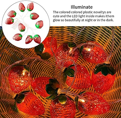 LVOERTUİG meyve dize ışıkları, 10LED 1.5 m meyve çilek dize ışıkları çilek lamba pili Enerjili kapalı Açık Dekor dize ışıkları