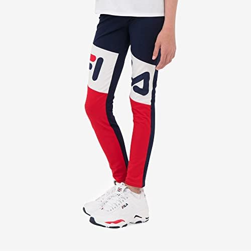 Fila Miras Kızlar Atletik Streç Jersey Legging Renk Engelleme ile Çocuk Giysileri