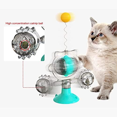 Fırıldak Kedi Oyuncak İnteraktif Kedi Oyuncak Yavru Pikap kedi maması Dağıtım Oyuncak Kedi Yavaş Besleyici Oyuncak (Göl Mavi)