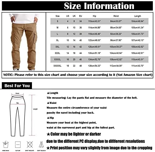 JoRasa Kargo Pantolon Erkekler için, Büyük ve Uzun Boylu Düz Çok Cep Pantolon Rahat İş pantolonu Açık Hafif yürüyüş pantolonu