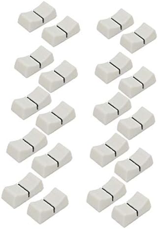 X-DREE 20 Adet 11mm x 24mm x 10.8 mm Plastik Potansiyometre Kontrolü dönen düğme Kapağı Beyaz(20 piezas 11mm x 24mm x 10.8
