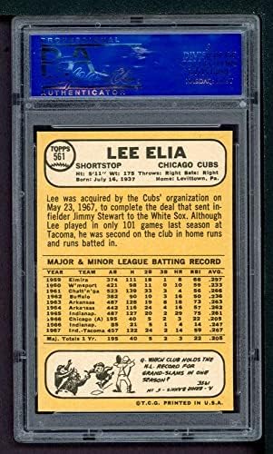 1968 Topps 561 Lee Elia Chicago Cubs (Beyzbol Kartı) PSA PSA 9.00 Cubs