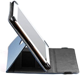 Navitech Mavi Suni Deri Kılıf Kapak ile 360 Dönme Standı ile Uyumlu 10.1 Fusion5 104 GPS Android Tablet PC