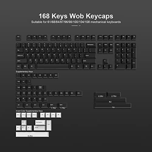 WOB Keycaps 168 Tuşları, Çift Atış PBT Özel Klavye Tuş Takımı Seti ve OUTEMU Klavye Anahtarları, 35 Adet Paket