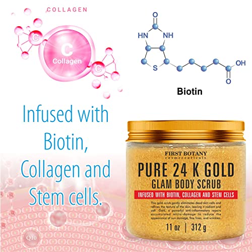 Kollajen ve Kök Hücrelerle 24 Altın Vücut Ovma-Doğal Peeling Tuzu Ovma ve Vücut ve Yüz Sufle Cildi Nemlendirmeye yardımcı