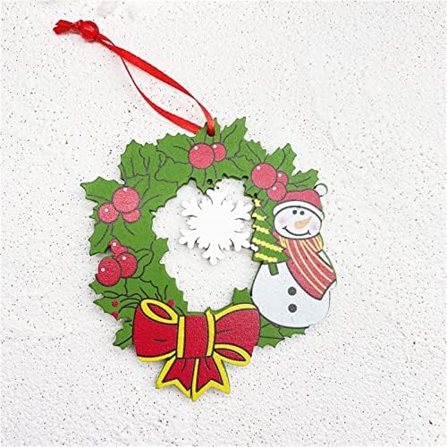 Ahşap Noel ağacı kolye Ahşap içi boş Noel ağacı kolye kar tanesi çan Noel Ağacı yıldız kolye Noel dekorasyon hediye Noel