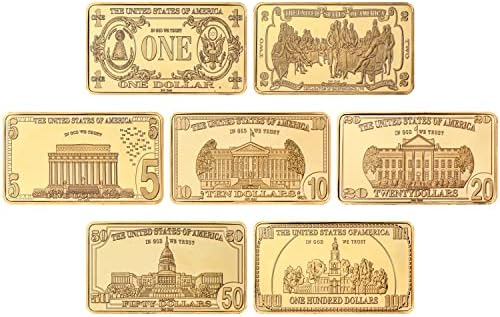 WR 14 adet / grup ABD Doları Mücadelesi Altın Bar Sikke Tutucu ile Amerika Koleksiyon Sikke Külçe Seti Kutusu (Altın)