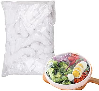 100 Adet Elastik Gıda Saklama Kapakları Yeniden Kullanılabilir Streç Plastik Wrap Kase Kapakları Elastik Alternatif Folyo