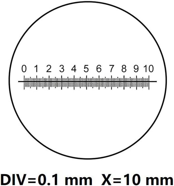 Mikroskop Adaptörü X=10mm Oküler Mikrometre DIV 0.1 mm Reticle Cetvel Yatay Ölçüm Mercek Kalibrasyon Çapı 20mm-29mm Mikroskop