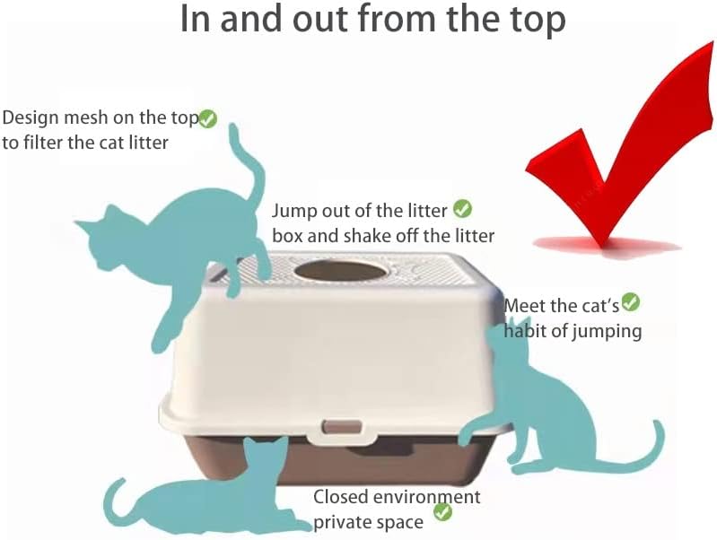 ÇITALI Üst Giriş Kapalı Kediler kum kabı Büyük Uzay Anti Sıçrama Kediler Tuvalet Tepsisi Ayrılabilir Yavru Tuvalet Eğitimi