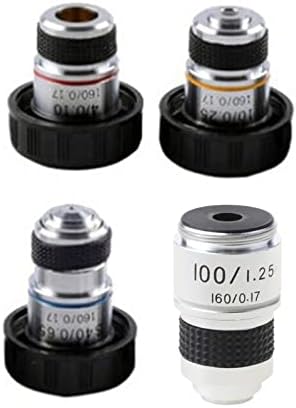Mikroskop Aksesuarları 4X 10X 40X 100X Mikroskop Objektif Lens Renksiz Objektif Mikroskop Parçaları Laboratuar Sarf Malzemeleri