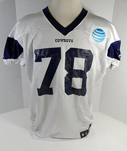 2018 Dallas Cowboys 78 Oyunu Verilen Beyaz Uygulama Forması DP18959-İmzasız NFL Oyunu Kullanılmış Formalar