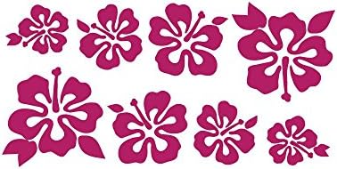 8 Ebegümeci Çiçeği Çeşitli Boyutlarda - Kendi Çiçeğinizi Yapın Lei Sticker Çıkartması Hawaii Beyaz