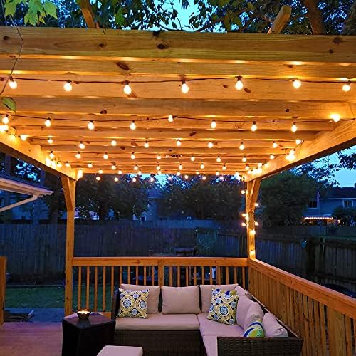 G40 açık dize ışıkları, 50Ft asılı küre veranda ışıkları ile 27 akkor ampuller (2 yedek), bağlanabilir arka bahçe ışıkları
