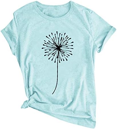 haorıcu Bayan Kısa Kollu Üstleri Ayçiçeği Baskı T Shirt Yaz Yumuşak Gevşek O-Boyun Tee Genç Kız Rahat T Shirt