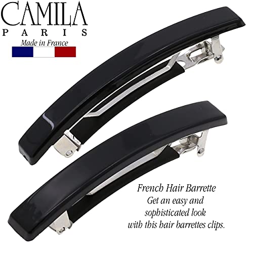 Camila Paris AD2 / 2 Fransız Saç Tokası Klip Kızlar için, 2 Set Siyah Küçük Kauçuk Metal Toka Güçlü Tutun Kavrama Saç Klipleri