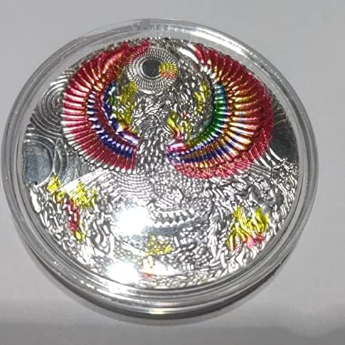 Yeni Phoenix Laik Kuş Alev Tanrı Kuş hatıra parası Zodyak Madalyon Yaratıcı Hatıra Şanslı Sikke Moda Oyuncak Süsler (Gümüş)