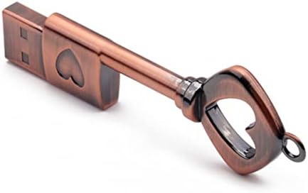 Mobestech USB Sürücü USB Sopa Başparmak Sürücü Aşk Şekli Metal Kalp Kalem Şekilli ve Vintage Anahtar Flaş Retro Taşınabilir