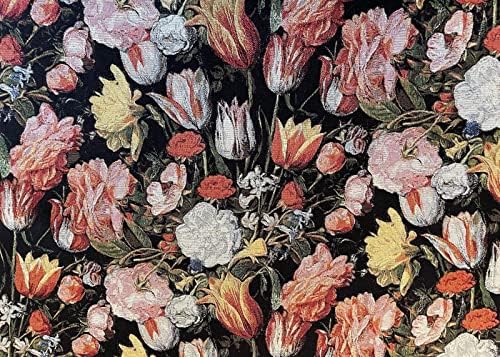 Goblen Kumaş Bahçesinde tarafından Satılan çiçek Dokuma Dikiş Malzemesi Metre tarafından Vintage Bak Laleler ve Güller Desen