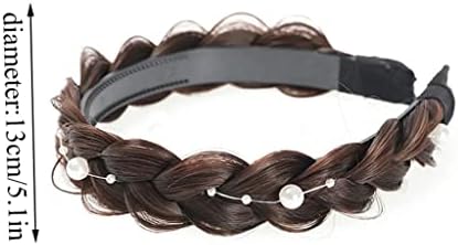 SEASD Kaymaz Bantlar Örgülü Bükülmüş Hairbands İnci Kafa Bantları Kadınlar için Şapkalar (Renk: C, Boyut: Evrensel Boyut)