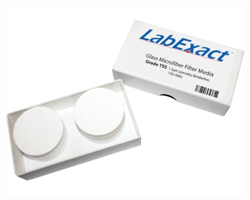 LabExact 1200137 Sınıf TSS Cam Mikrofiber Filtre, Bağlayıcısız Borosilikat Cam, 1.5 µm, 11.0 cm (100'lü paket)