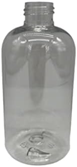8 oz Şeffaf Boston Plastik Şişeler -12 Paket Boş Şişe Doldurulabilir-BPA İçermez-Uçucu Yağlar-Aromaterapi / Siyah Kapaklı