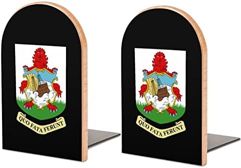 Arması Bermuda Ahşap Kitap Ayracı Raflar için Kaymaz Ofis Kitap Organizatör Standı 1 Çift Dekoratif Kitaplık