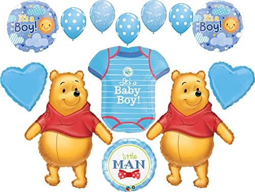 Pooh Bebek Duş Balonları Sevinç için Zıplar Bir Çocuk Balon Buketi Parti Süslemeleri.