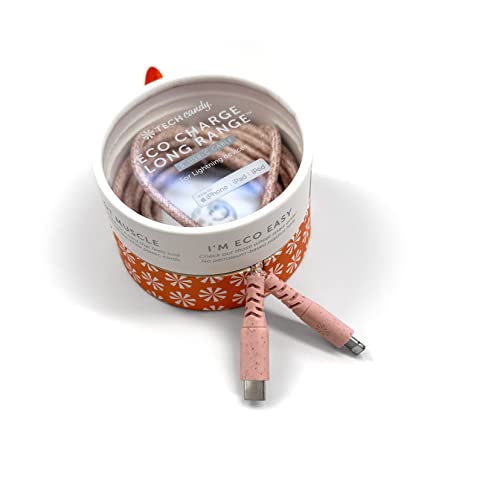 Tech Candy Eco Şarj Uzun Menzilli USB-C Kablosu (MFI): Gri/Doğal