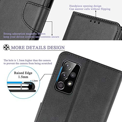 WuGlrz Kılıf Samsung Galaxy A52 4G / 5G & A52S 5G ile 2 Paketleri Temperli Cam Ekran Koruyucu, lüks PU Deri Cüzdan Kılıf