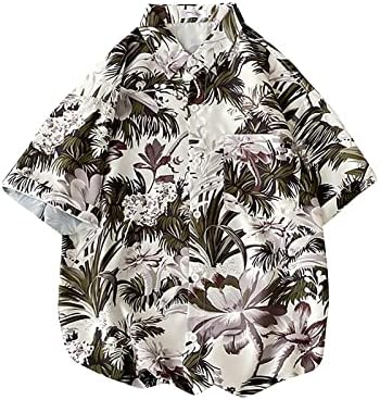 Bayanlar Hawaii Gömlek Yaz Düğme Aşağı Damla Omuz Kısa Kollu Gömlek Hawaii Çiçek Baskı Tatil Tshirt