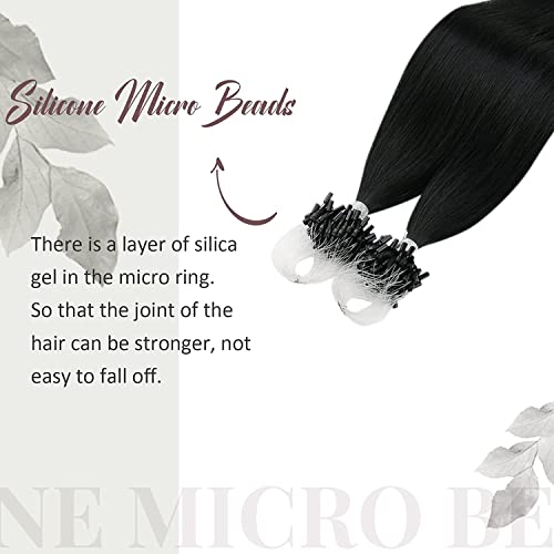 Paket Moresoo Microbead saç ekleme 18 İnç ve 20 İnç Renk 1B Kapalı Siyah 50G / 50S gerçek saç ekleme düz saç ekleme Mikro