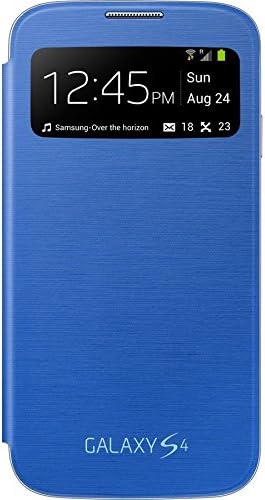 Samsung Galaxy S4 S-View Flip Kapak Folio Kılıf (Açık Mavi)