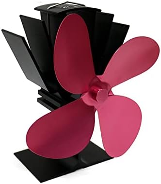 SYXYSM siyah şömine ısı Powered soba Fan günlük ahşap brülör eko Fan ev şömine Fan verimli ısı dağılımı dağılımı (renk: kırmızı)