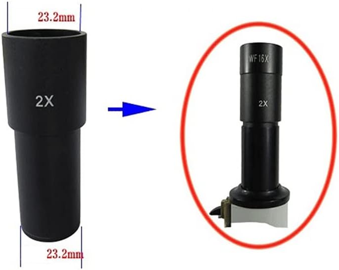 Mikroskop Aksesuarları 1 ADET 2X Barlow Lens Biyolojik Mikroskop Montaj Boyutu 23.2 mm Laboratuar Sarf Malzemeleri