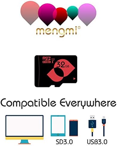 mengmi 32 GB Micro SD Kart Sınıf 10 microSDHC Hafıza Kartı UHS-I(U1) Ücretsiz microSD Adaptörü ile (32 GB U1)
