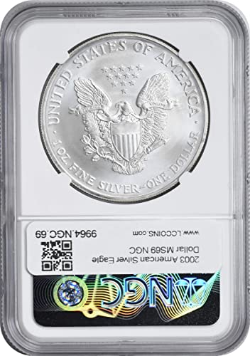 2003 P $1 Amerikan Gümüş Kartal Doları NGC MS69