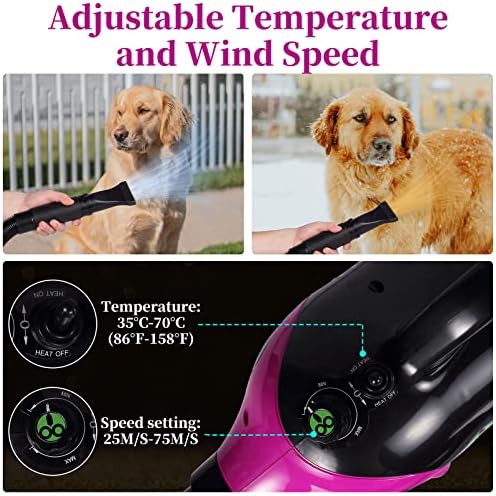 DUCKBOY Köpek Kurutma Makinesi, 3.2 HP Ayarlanabilir Hız ve Sıcaklığa (35°C-70°C) sahip Yüksek Hızlı Evcil Hayvan Saç Kurutma