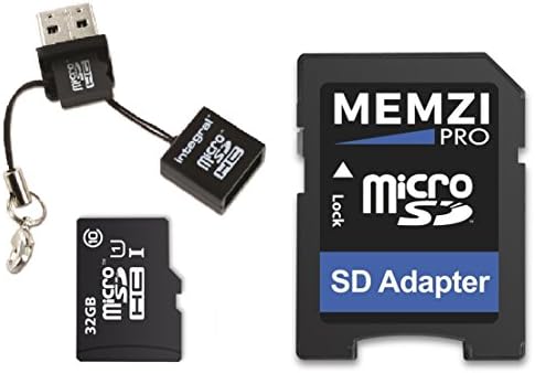 MEMZİ PRO 32 GB Sınıf 10 90 mb/s Mikro SDHC Hafıza Kartı SD Adaptörü ve Mikro USB Okuyucu ile Samsung Galaxy J3 Eclipse,